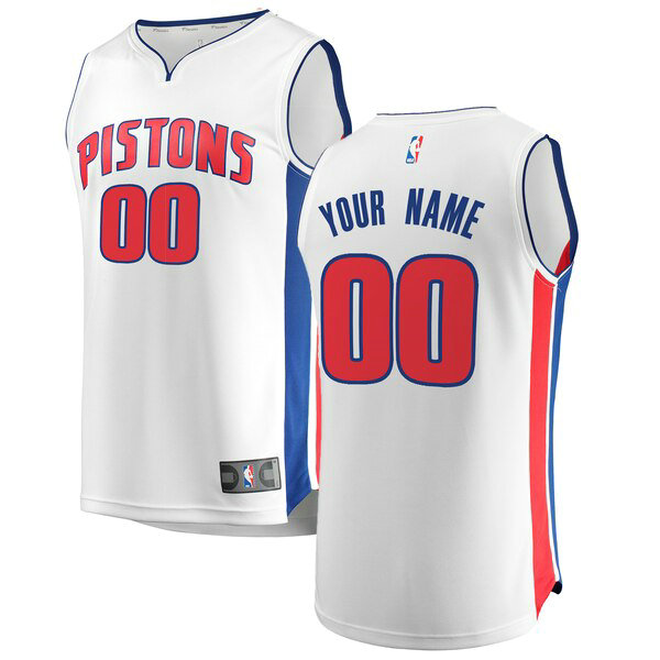 Maillot Detroit Pistons Homme Custom 0 Association Edition Blanc